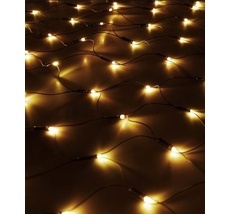 Светодиодная Сеть с Колпачком 2 x 2 м Тепло-Белая 220В, 256 LED, Провод Черный ПВХ, IP65 LTC NTL256CAP-11-2WW