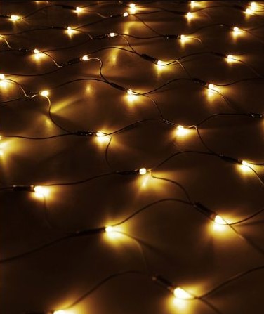 Светодиодная Сеть с Колпачком 2 x 2 м Тепло-Белая 220В, 256 LED, Провод Черный ПВХ, IP65 LTC NTL256CAP-11-2WW