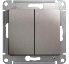 Выключатель встраиваемый двухклавишный (платина) Systeme Electric GSL001251