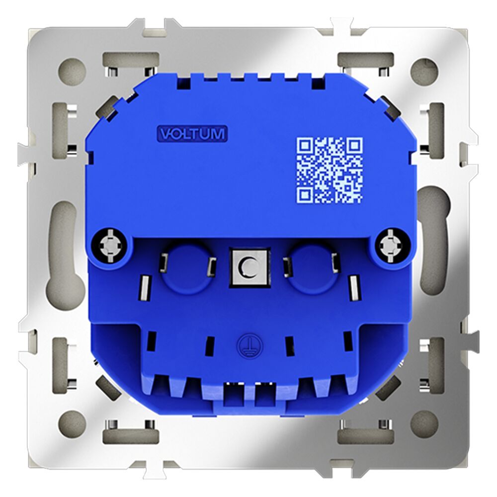 Розетка встраиваемая VOLTUM S70 с заземлением и защитными шторками, 16А, с USB, A+A VLS040405