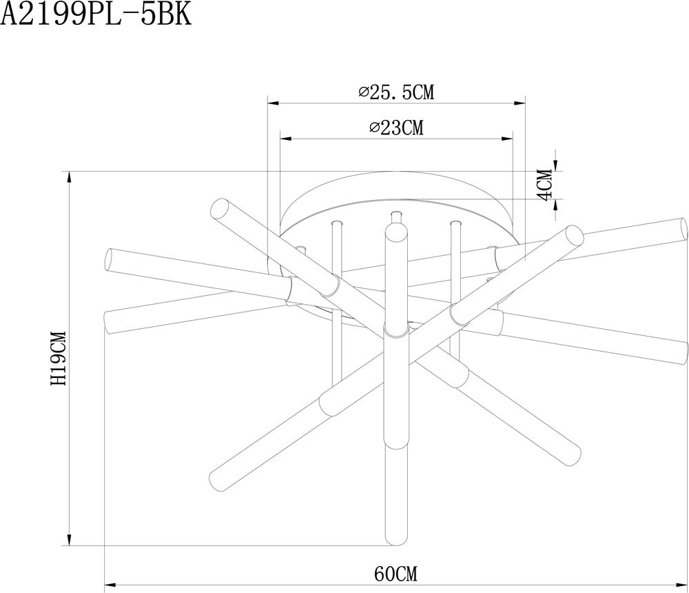 Потолочная люстра ArteLamp FERNANDO A2199PL-5BK