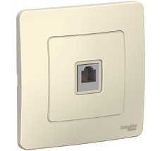 Телефонная розетка встраиваемая RJ-11 (молочный) Systeme Electric BLNIS011002