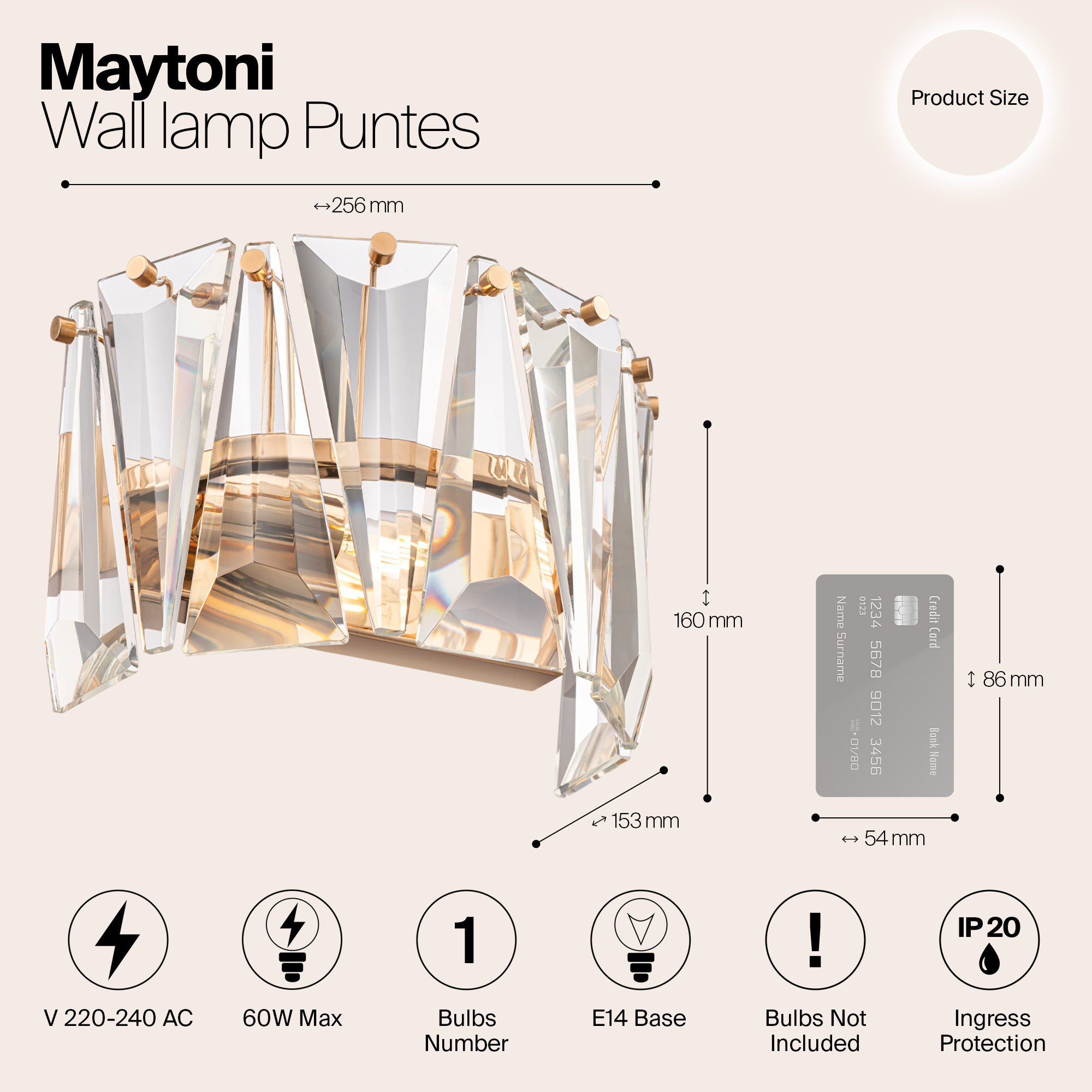 Бра Maytoni Puntes MOD043WL-01G_MY