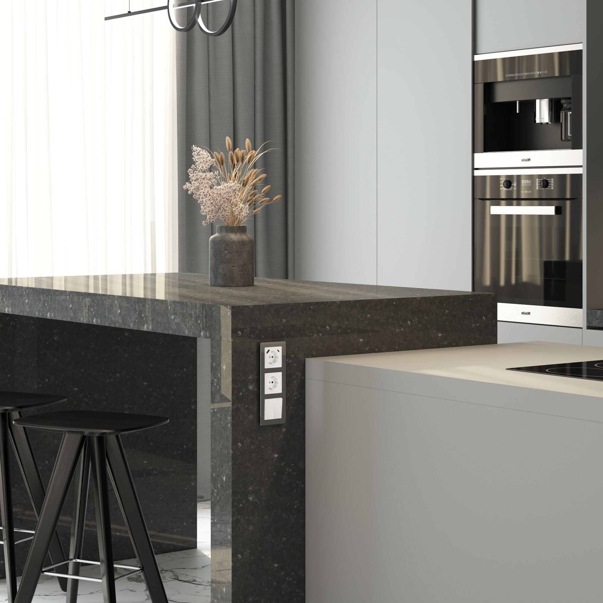 Розетка с заземлением, шторками и USB тип A+C Werkel a064014_WR