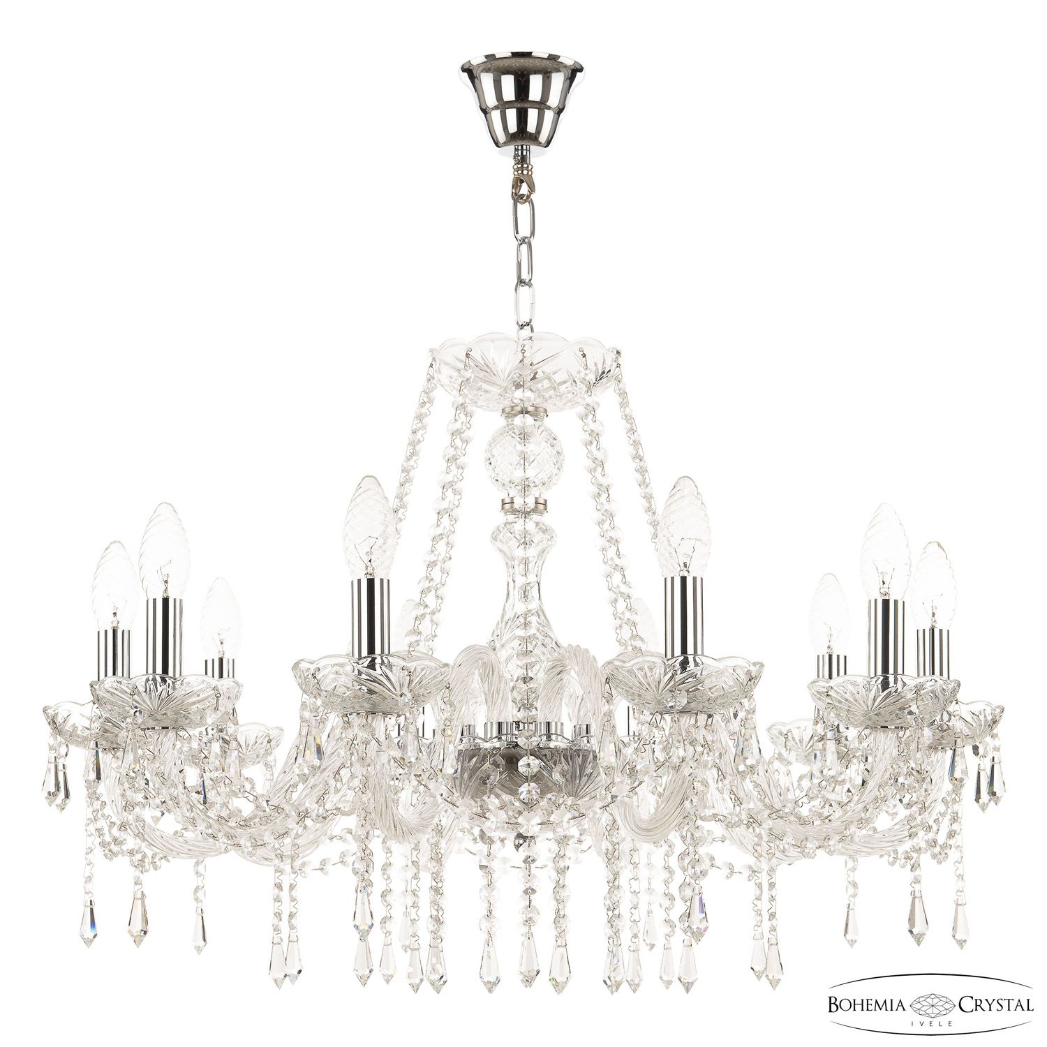 

Хрустальная люстра Bohemia Ivele Crystal 104/10/240 Ni, 104/10/240 Ni