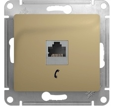 Телефонная розетка встраиваемая RJ-11 (титан) Systeme Electric GSL000481T
