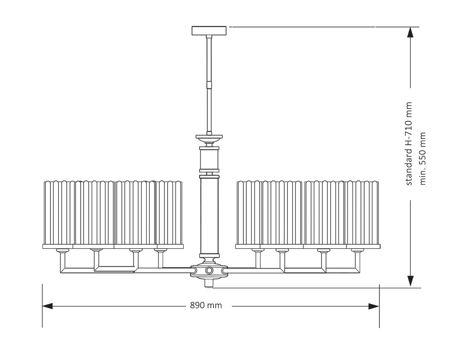 Подвесная люстра Kutek MOOD ARTU RYFEL ART-ZW-8(Z)R