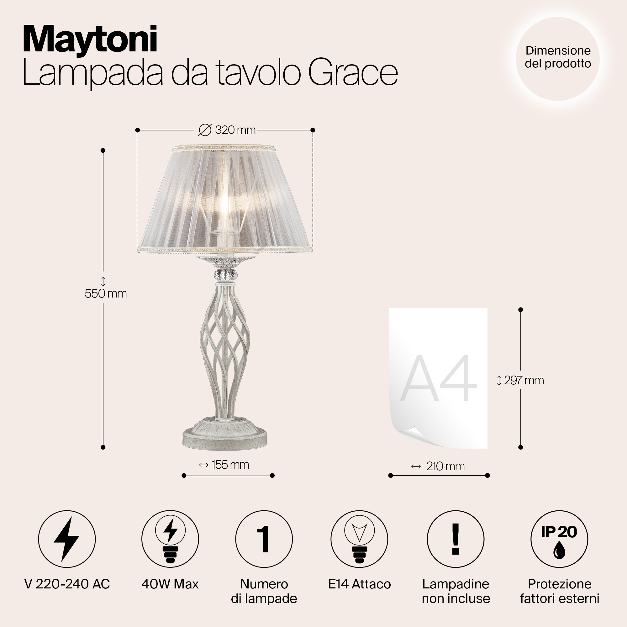 Настольная лампа Maytoni Elegant ARM247-00-G_MY