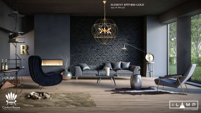 Подвесная люстра ILamp Element 8777-800 GL_IP