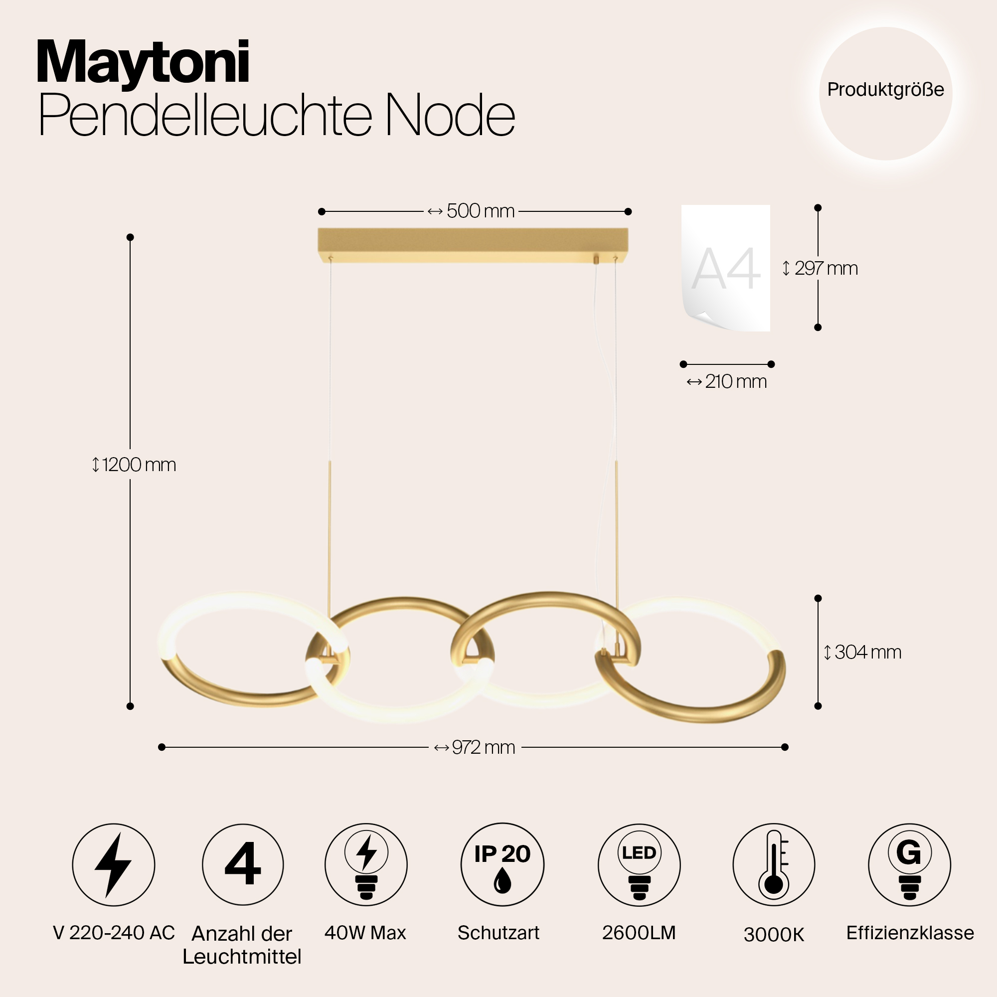 Подвесная люстра Maytoni Node MOD165PL-L40G3K_MY