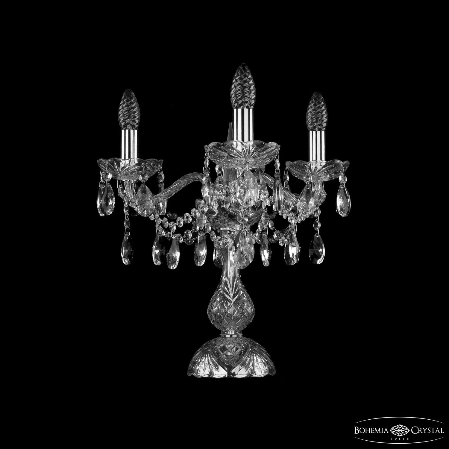 Настольная лампа Bohemia Ivele Crystal 1413 1413L/3/141-39 Ni_BI