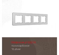 Рамка из поликарбоната на 4 поста Arte Milano 502.16-4.silver