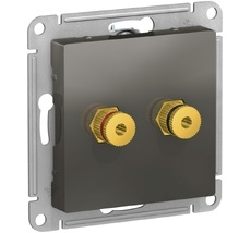 Акустическая розетка встраиваемая двойная (сталь) Systeme Electric ATN000987