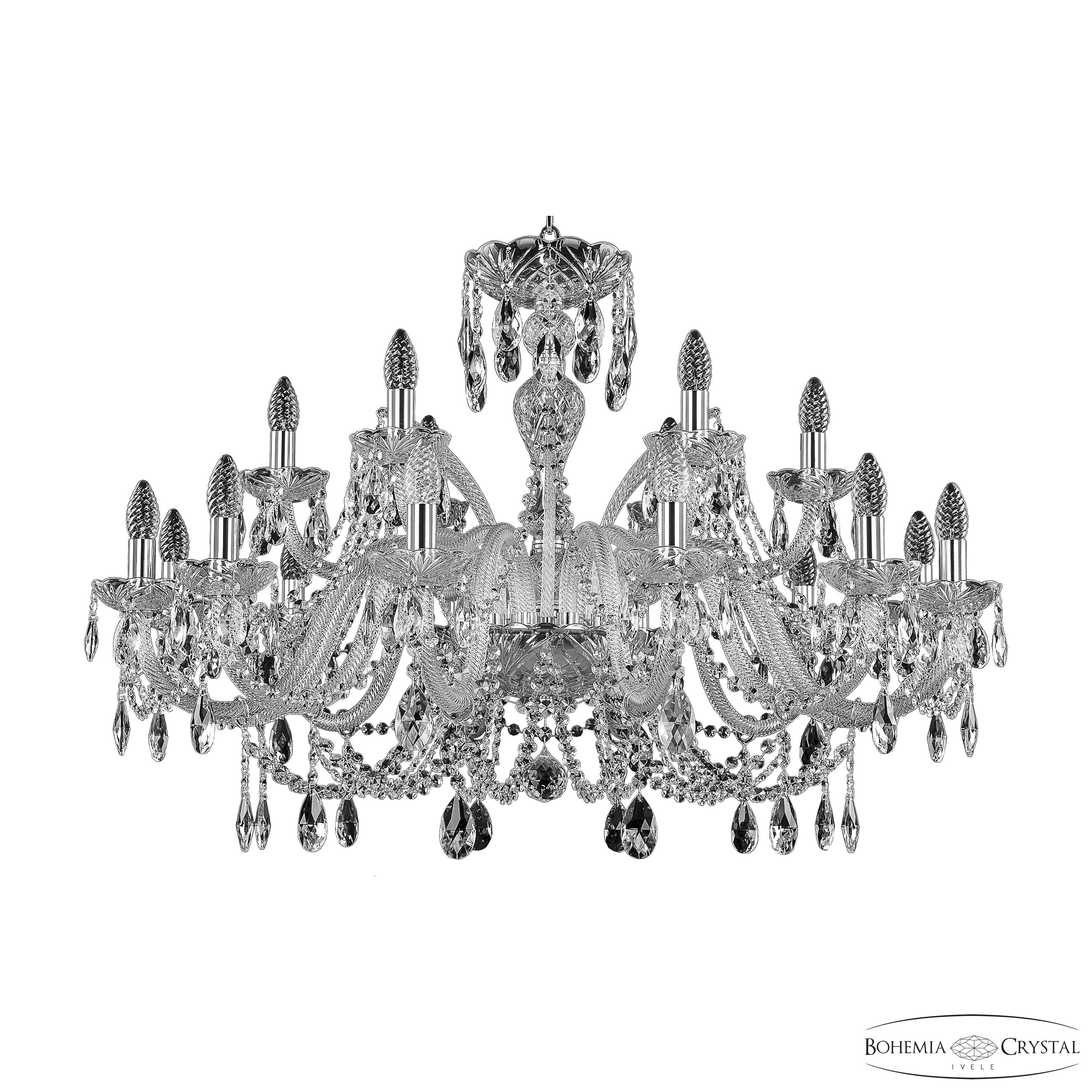 Хрустальная люстра Bohemia Ivele Crystal 105/12+6/360 Ni_BI
