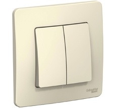 Выключатель встраиваемый двухклавишный (молочный) Systeme Electric BLNVS010502