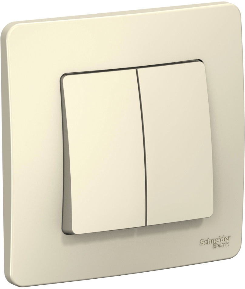 Выключатель встраиваемый двухклавишный (молочный) Systeme Electric BLNVS010502
