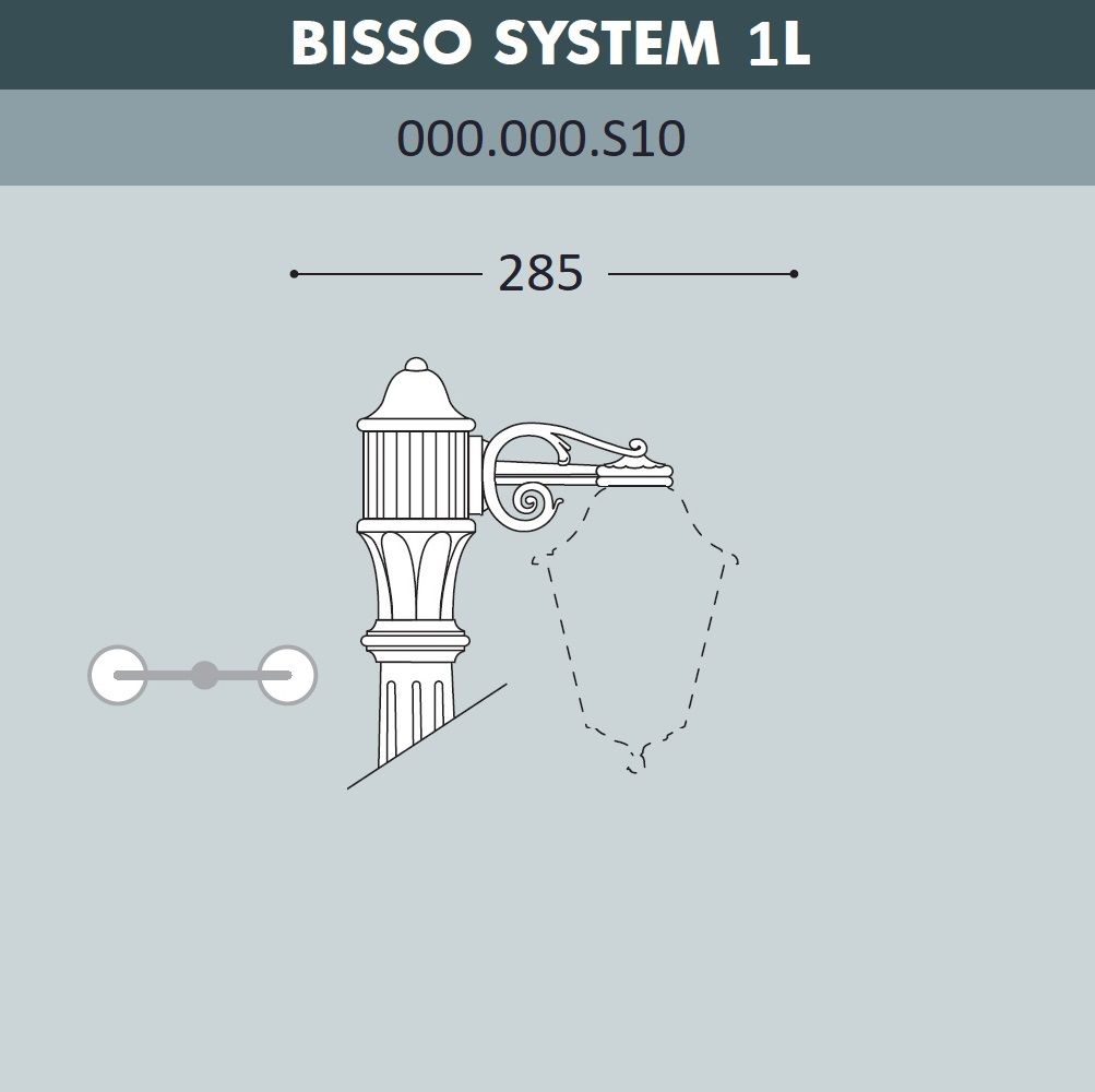 Консоль для паркового фонаря BISSO 000.000.S10.A0, цвет черный