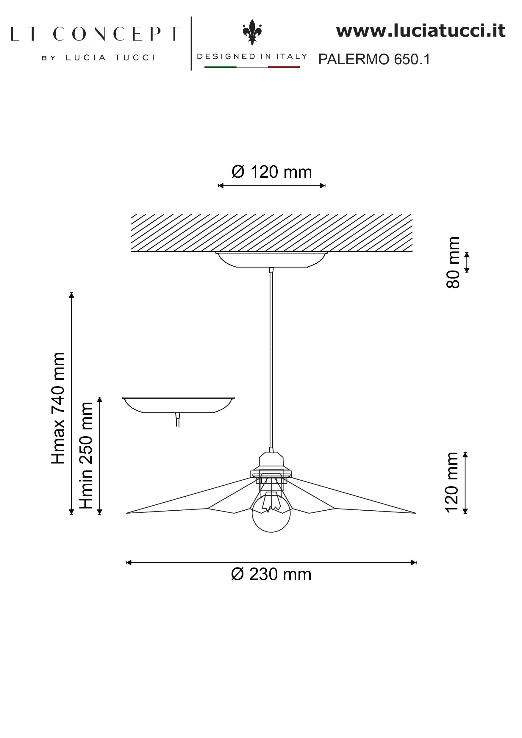 Подвесной светильник Lucia Tucci PALERMO PALERMO 650.1
