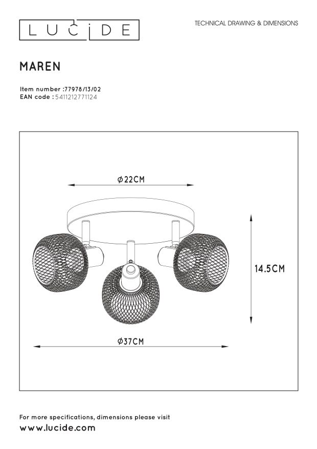 Спот Lucide MAREN 77978/13/02