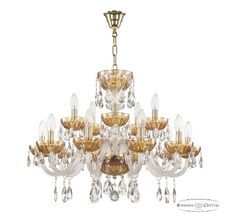 Хрустальная люстра Bohemia Ivele Crystal 5417/10+5/240 G Shampan/M-1H_BI