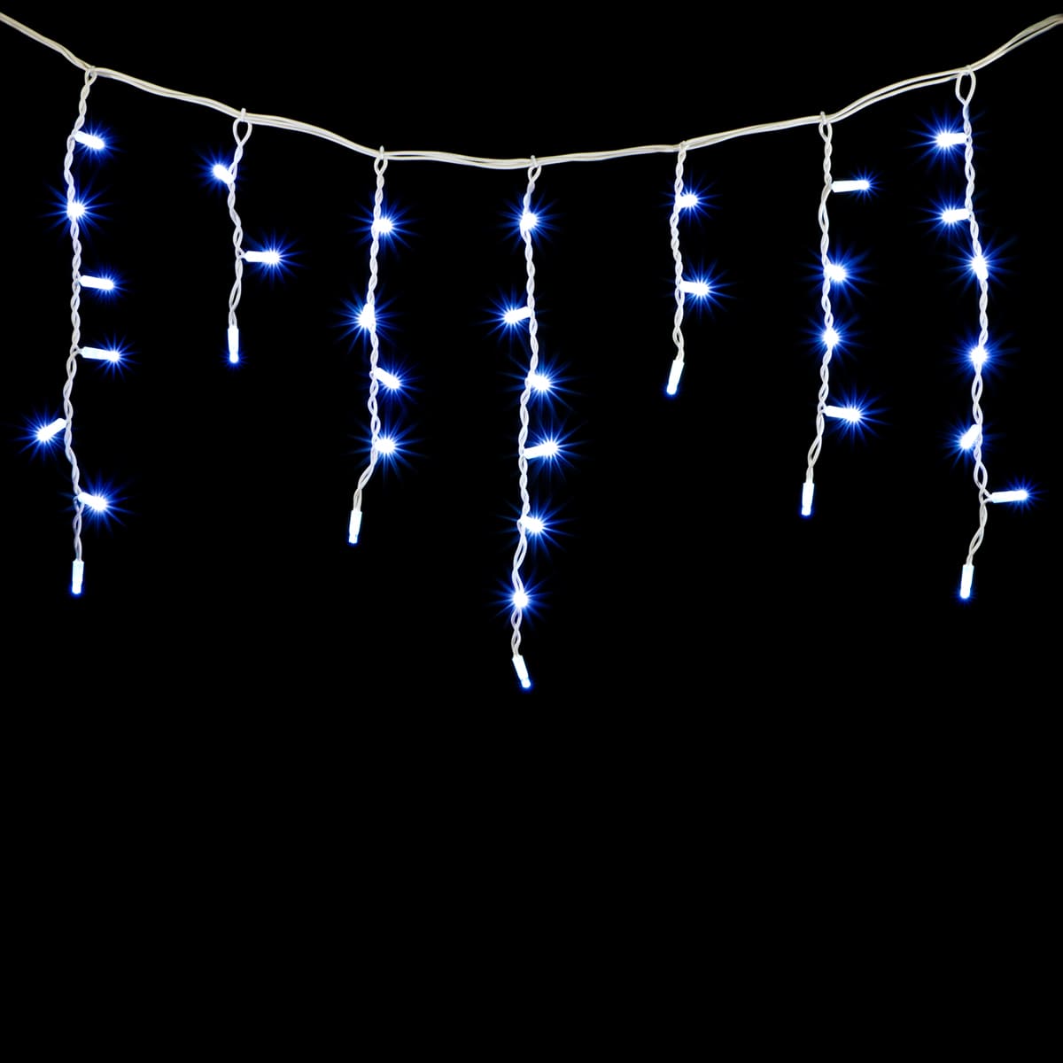 

Гирлянда Бахрома 3,1 x 0,5 м Синяя 220В, 120 LED, Провод Белый Каучук, IP65 04-153, 04-153