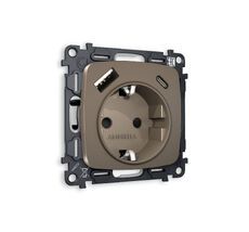 Розетка Ambrella Volt OMEGA 2USB A+C20W быстрая зарядка с заземлением и шторками 2P+E 16A-250V QUANT MO640010_AMB