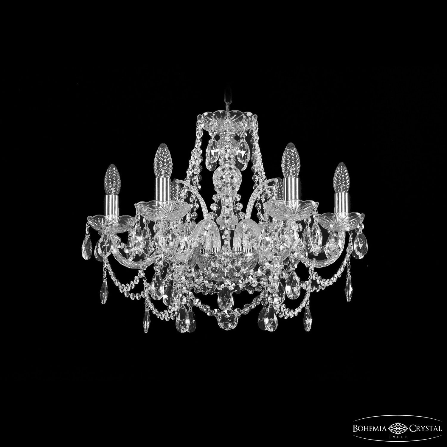 Хрустальная люстра Bohemia Ivele Crystal 1411/6/195 Ni_BI