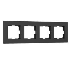Рамка на 4 поста Slab (черный матовый) Werkel a062802_WR