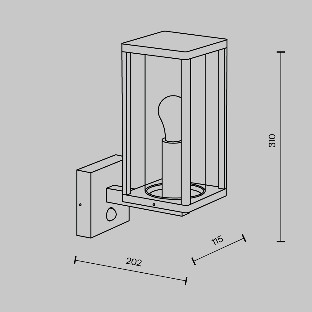 Уличный настенный светильник Maytoni Cell O452WL-01GFSR_MY