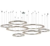 Подвесная люстра Newport Горизонтальная композиция 8240 из семи плоских колец хром №61_NP