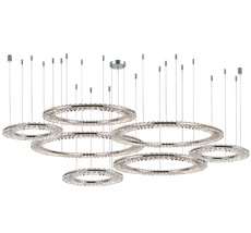 Подвесная люстра Newport Горизонтальная композиция 8240 из семи плоских колец хром №61_NP