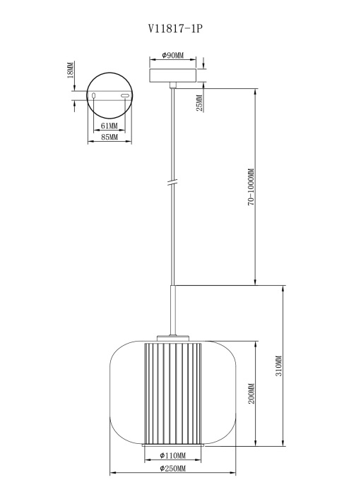 Подвесной светильник Moderli V11817-1P_MD