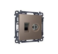 Комплект мех-ма розетки компьютерной + TV оконечной RJ-45 с автоматической защитной шторкой ALFA (AP6425, VM195) Ambrella Volt MA642510_AMB