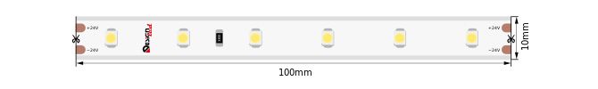 Лента светодиодная LUX, 3528, 60 LED/м, 4,8 Вт/м, 24В, IP33, Холодный белый (6000K) 00-00012712_SW