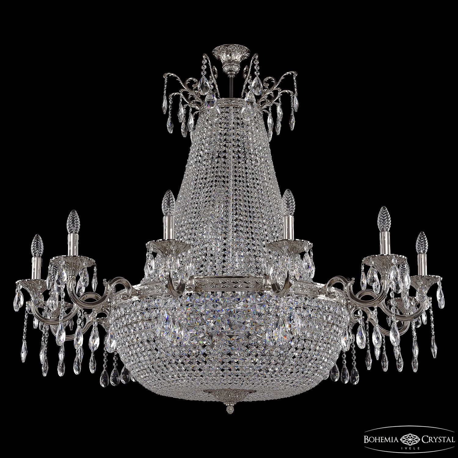 Хрустальная люстра Bohemia Ivele Crystal 2211H201/12/123IV/Y1 Ni_BI