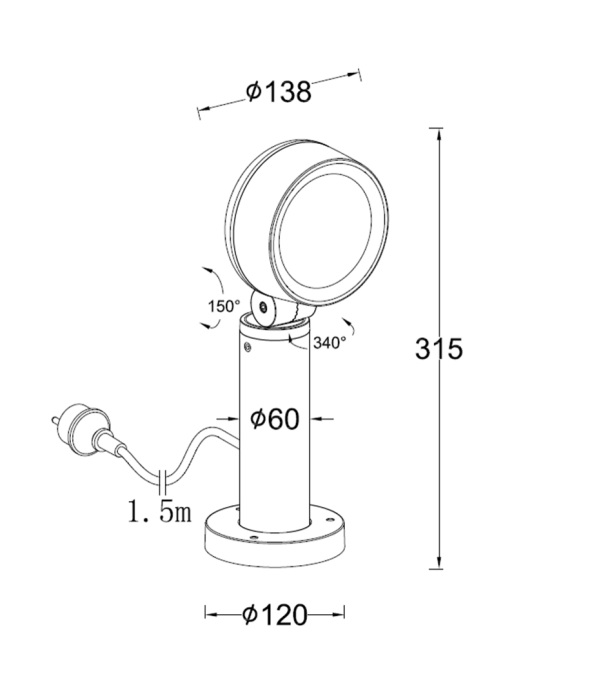 Грунтовый светильник IP65 светодиодный Oasis Light W1093 Gr_OL