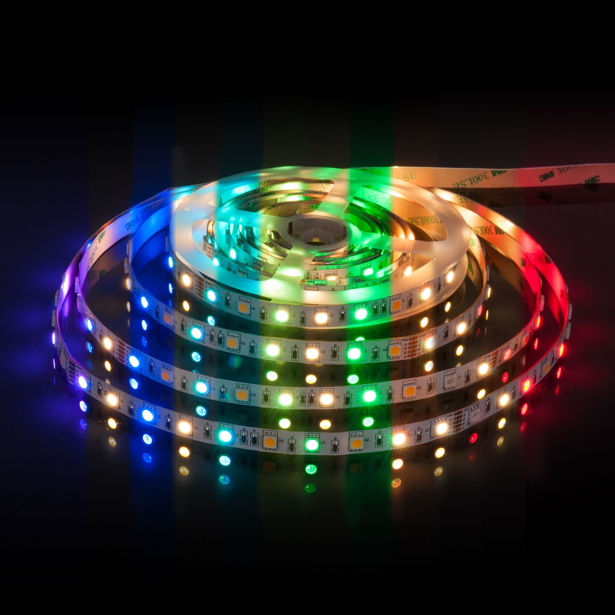 Лента светодиодная 24V 14,4W 60Led 5050+5050 IP20 MIX RGB/теплый белый, 5м a053728_ES