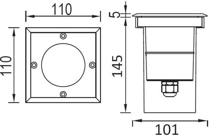 Встраиваемый светильник уличный IP67 Oasis Light 73202B SS_OL