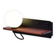 Настенный светильник Ambrella light с выключателем, USB портом и полкой Wall FW521_AMB