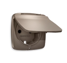 Лицевая панель для электрической розетки с заземлением со шторками и крышкой IP44 QUANT Ambrella Volt OMEGA OP6380_AMB