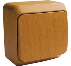 Выключатель накладной одноклавишный (бук) Systeme Electric BA10-001T