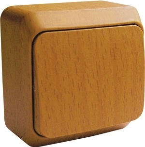 Выключатель накладной одноклавишный (бук) Systeme Electric BA10-001T