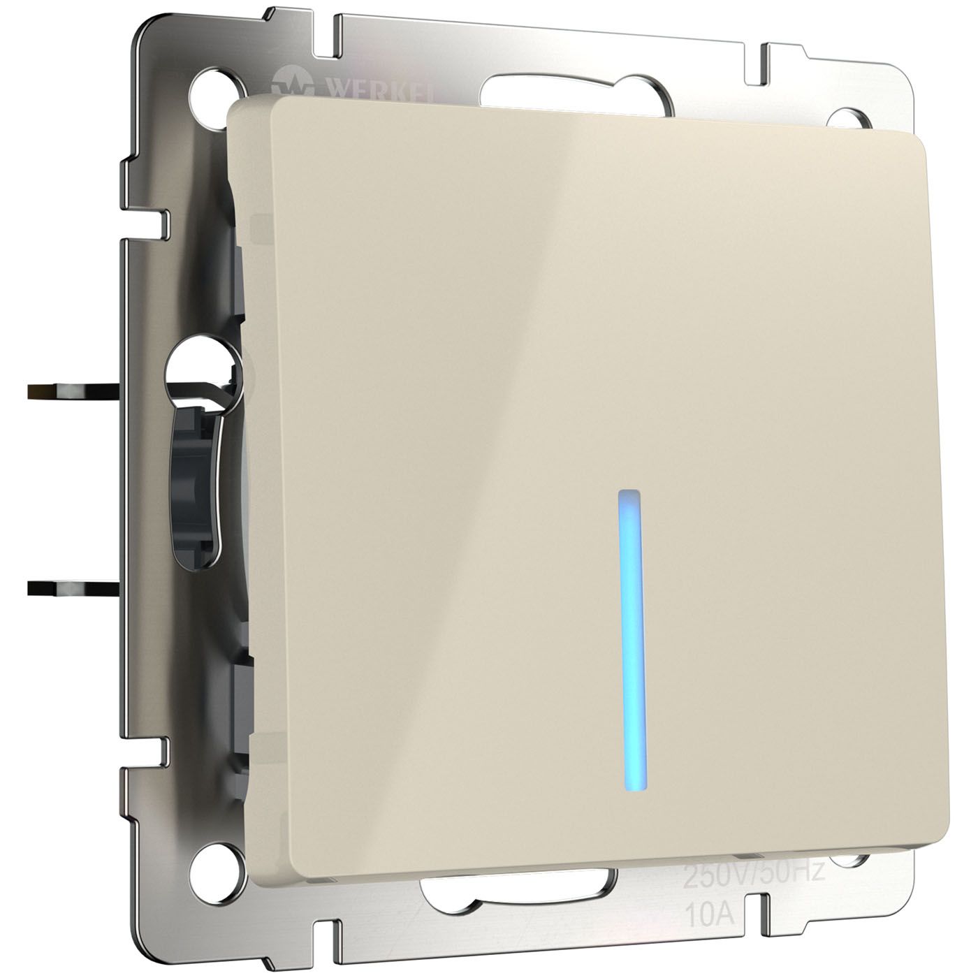 Выключатель одноклавишный проходной с подсветкой Werkel WL03-SW-1G-2W-LED-ivory a051463_WR