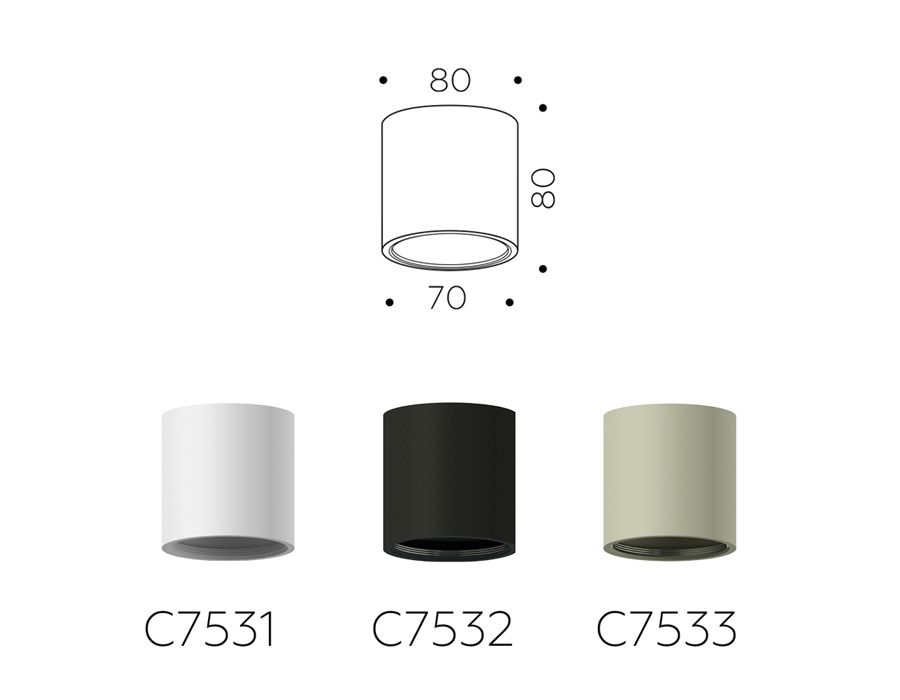 Корпус светильника накладной для насадок DIY SPOT C7531_AMB