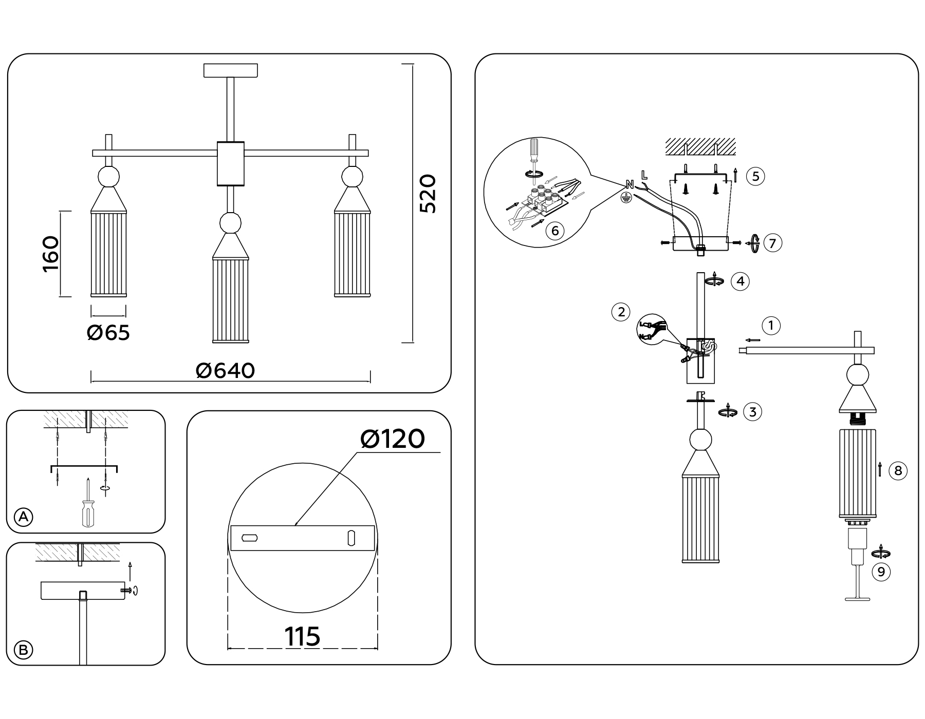 Потолочная люстра на штнаге Ambrella Light Heigh Light HIGH LIGHT LH55257_AMB