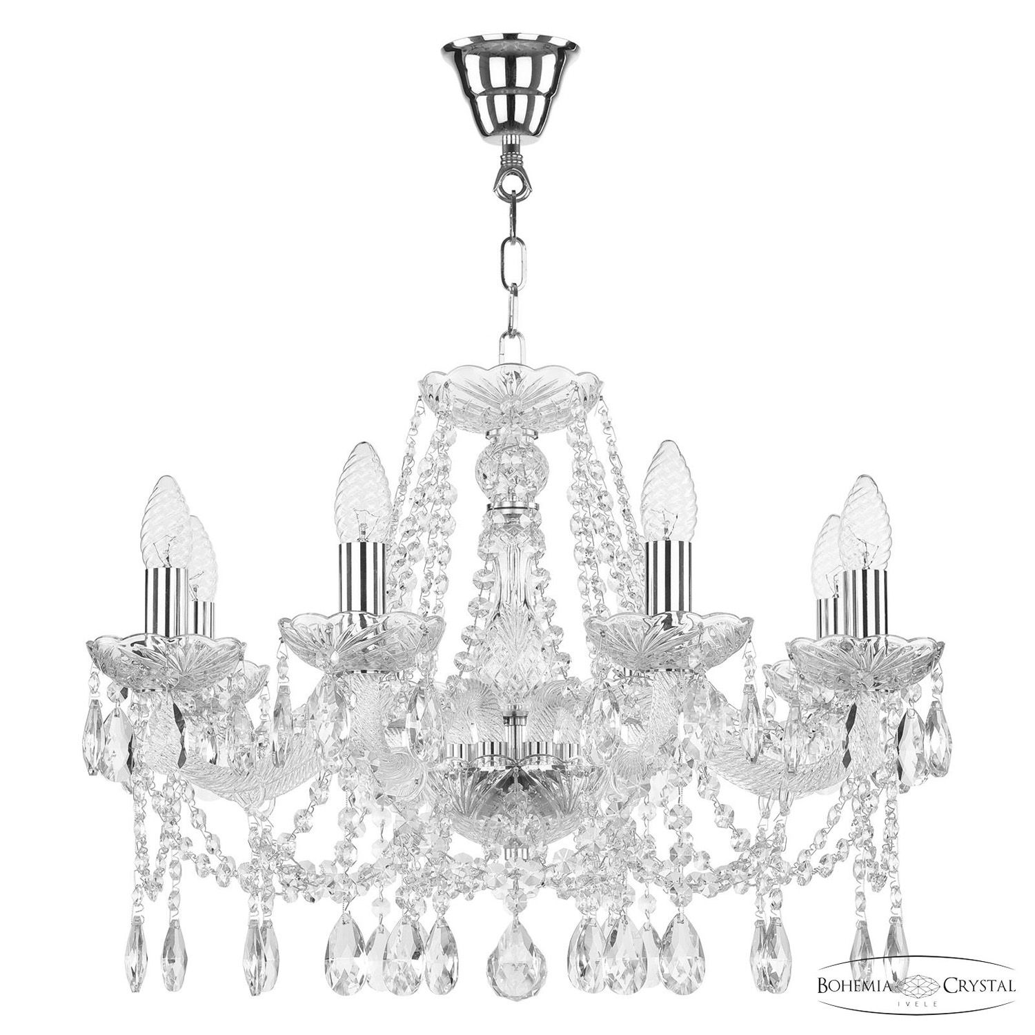 Хрустальная люстра Bohemia Ivele Crystal 107/8/200 Ni_BI