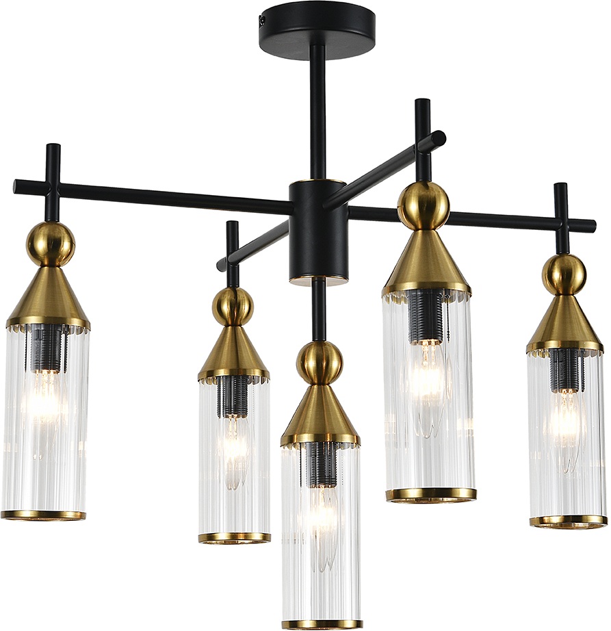 Потолочная люстра на штанге (13037/5R Black) Indigo V000527