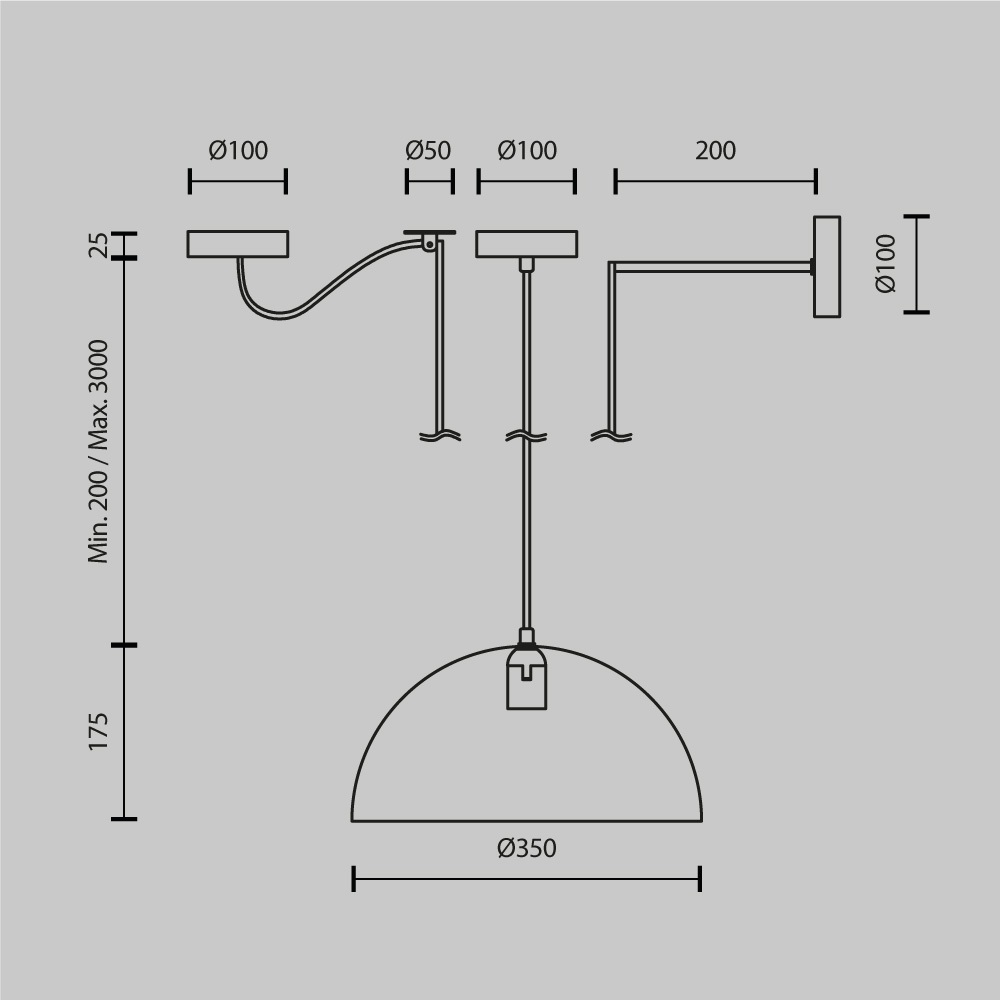 Подвесной светильник Maytoni Basic colors MOD168PL-01BG_MY