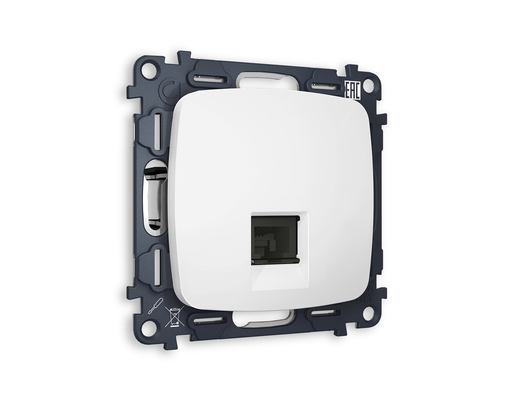 Розетка компьютерная Ambrella Volt OMEGA RJ-45(8P8C) CAT6 с защитной шторкой QUANT MO132010_AMB
