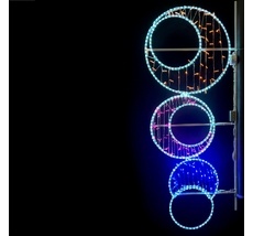 Светодиодная Консоль Круги 80 x 180 см, Разноцветная, 220В LC-13408